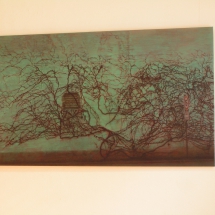 ManNa Lee, "Landschaft ohne Tiefe"; 2006, Öl a. Lw., 90x150